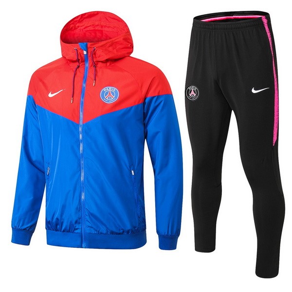 Windjacke Set Komplett Paris Saint Germain 2018-19 Blau Rote Fussballtrikots Günstig